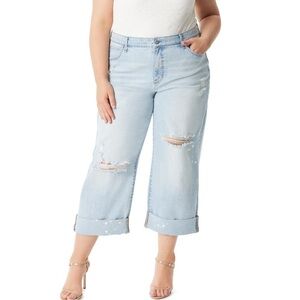 Jessica Simpson Trendy Wide-Leg Boyfriend Jeans BLUE Plus Size 22WS